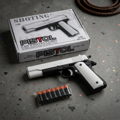 Toy Model Pistol 519B with Soft Foam Bullets – Outdoor Shooting Game Toy